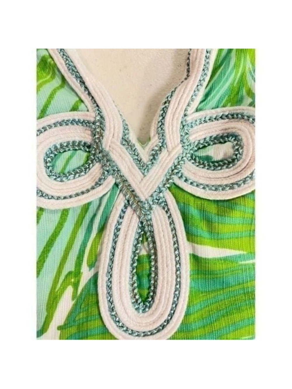 Lilly Pulitzer Green Sheen Fronds Placed Tessa Shift Dress Style 20055 Size 0 - Picture 5 of 7